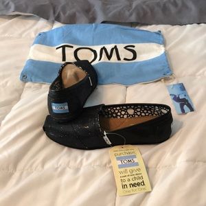 Women’s black glitter TOMS